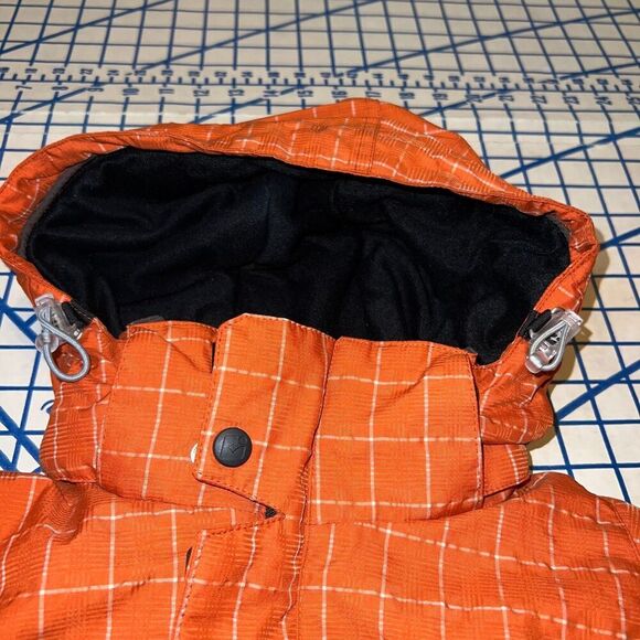 Killtec Winter Ski Jacket Orange/Wite Plaid Full Zip Kids Size 12 Outerwear - Picture 7 of 12